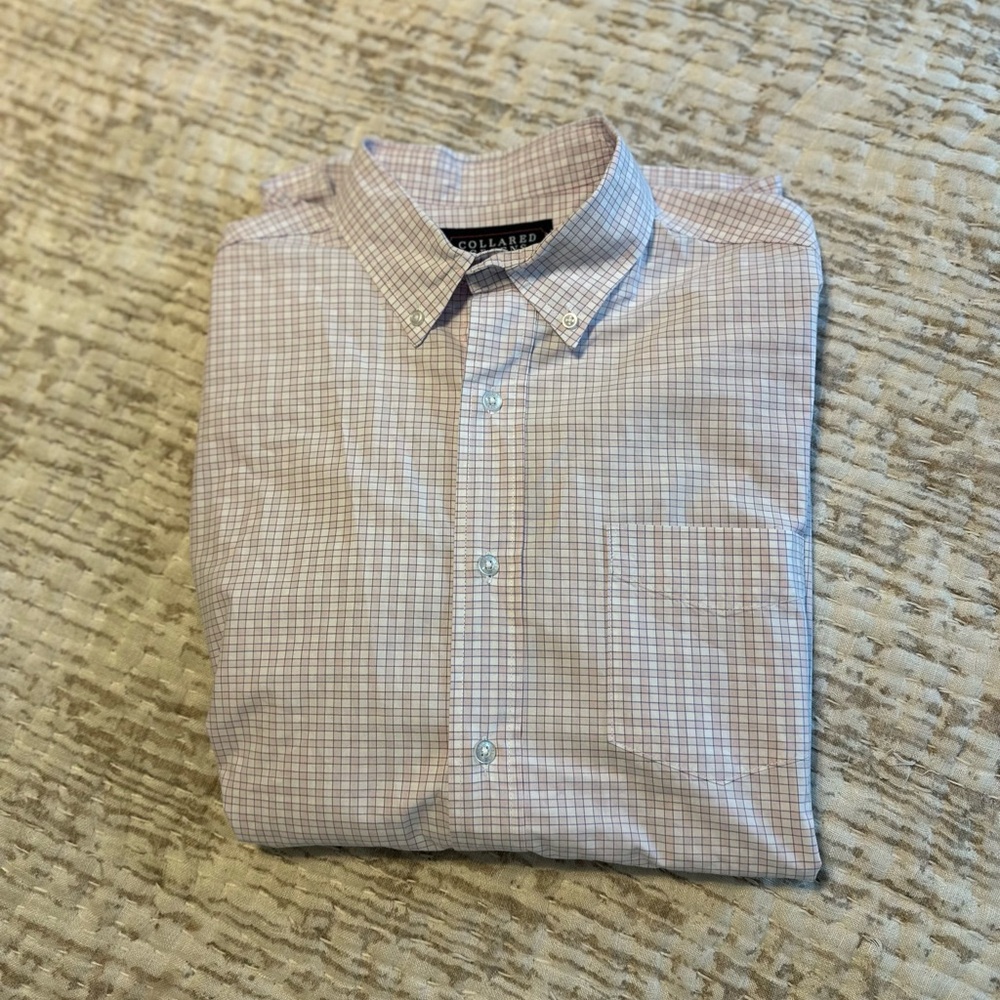 Collared Greens Plaid Shirt L